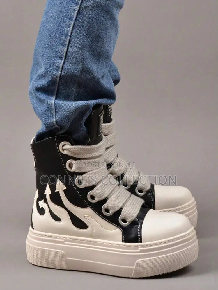 Unisex Flame Platform High Top