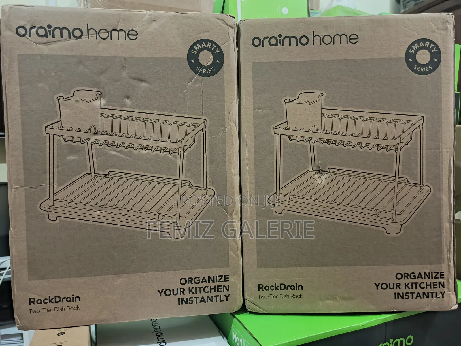 Oraimo Rackdrain Foldable Two-Tier Dish Rack With Guided Drainage