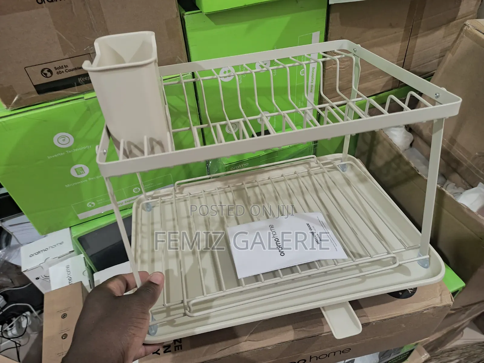 Oraimo Rackdrain Foldable Two-Tier Dish Rack With Guided Drainage