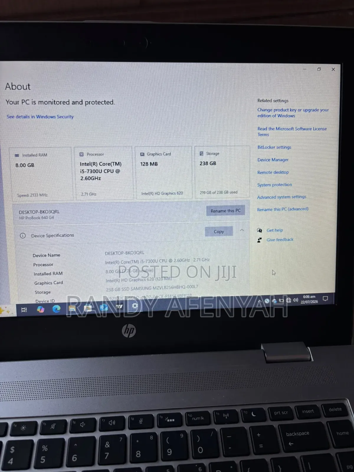 Laptop HP ProBook 640 G4 8GB Intel Core i5 HDD+SSD 256GB