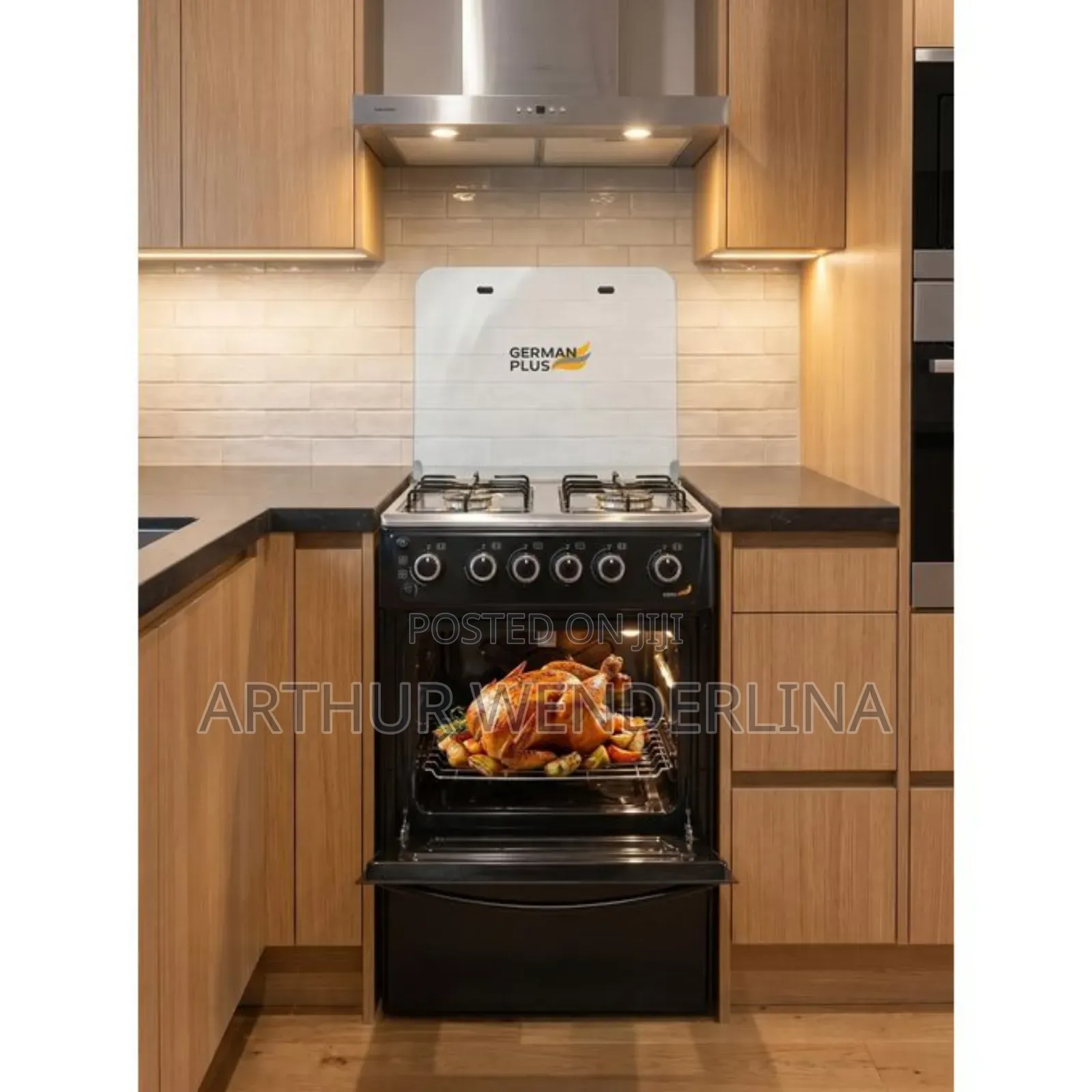 German Plus 50X50 4- Burner Gas Cooker With Oven Grill