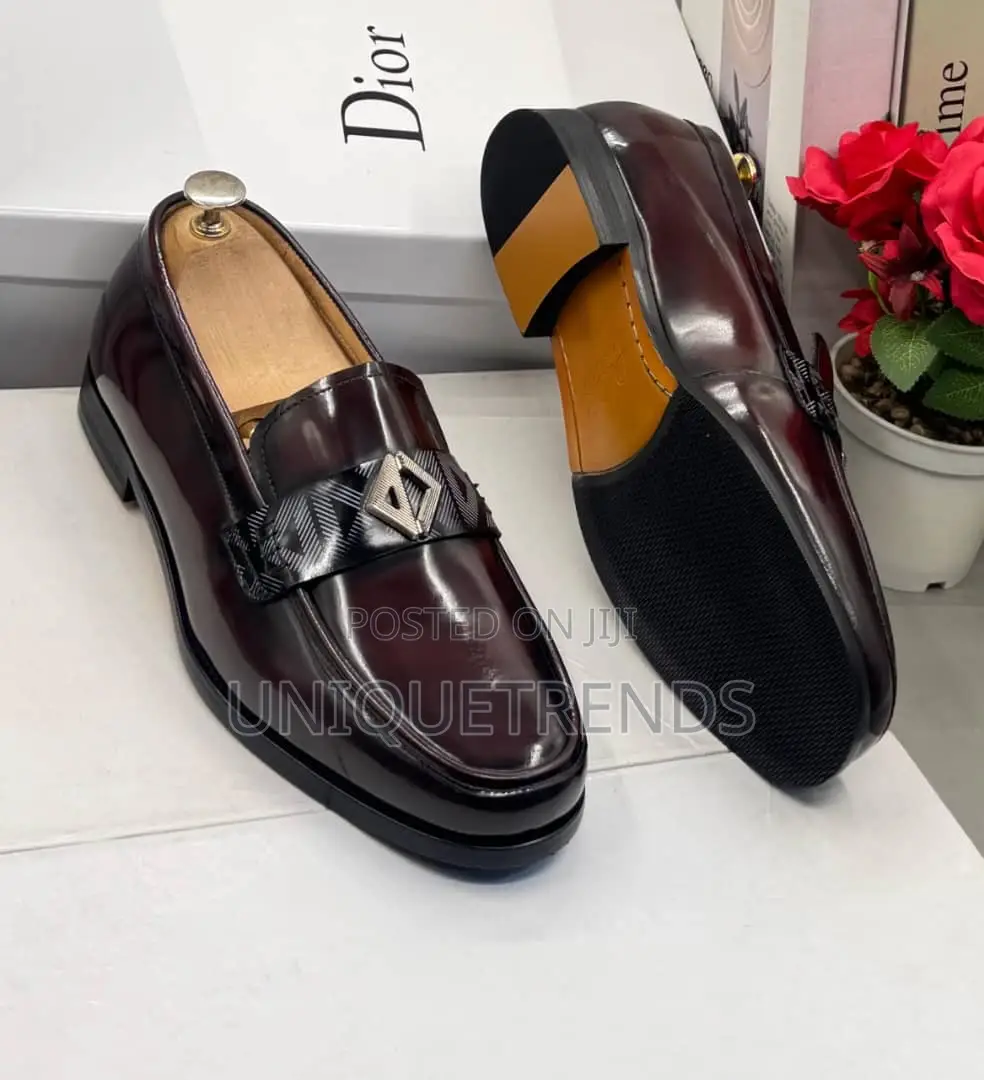 Dior Men’s Executive Leather Loafers (Burgundy)