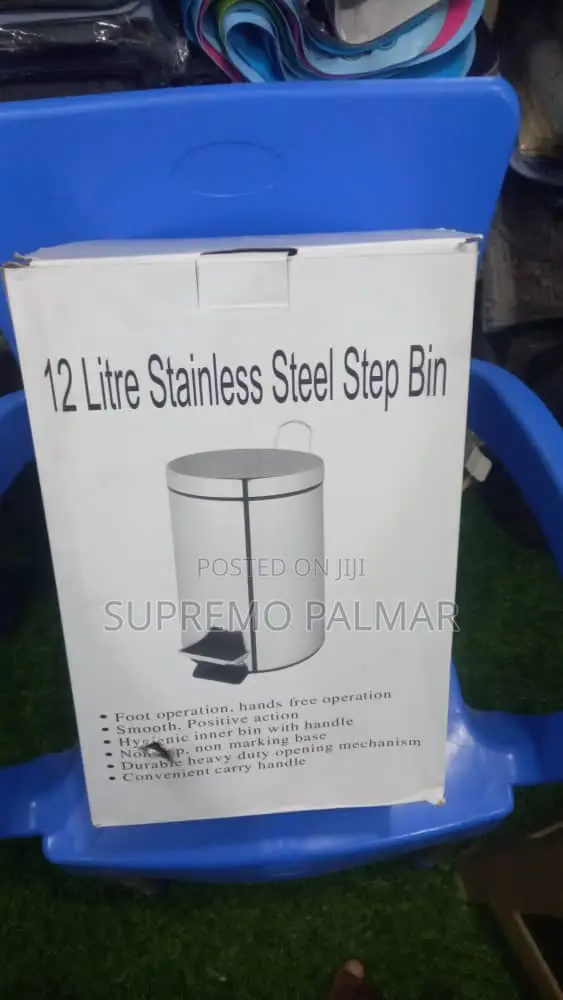 12 Litre Stainless Steel Step Trash Bin