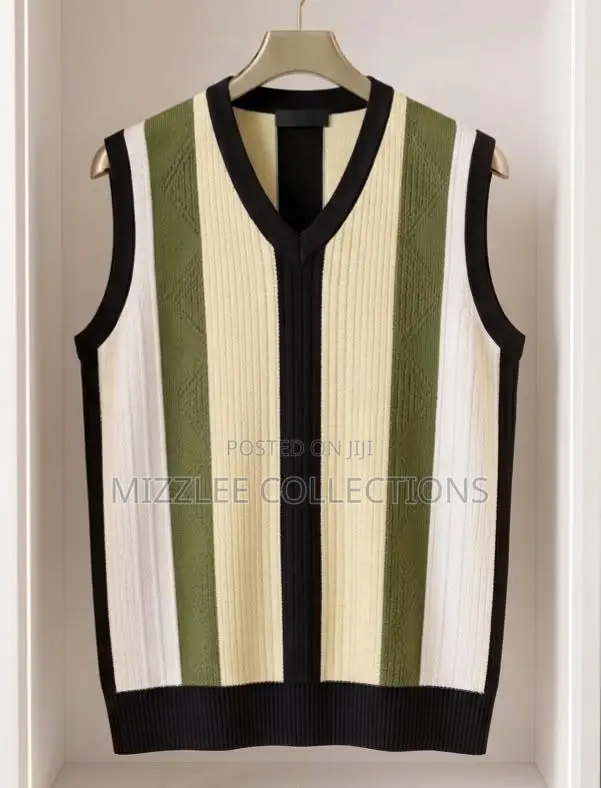 Men Stripe Vest in M-2xl