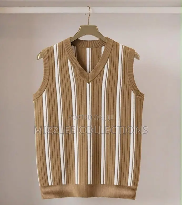 Men Stripe Vest in M-2xl