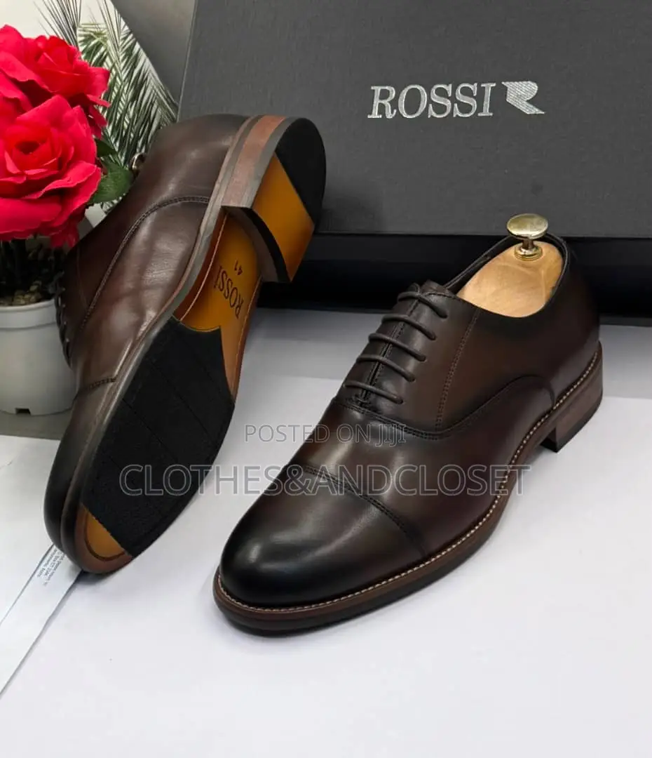 Rossi Cap-Toe Oxford Dress Shoes in a Coffee Brown Color