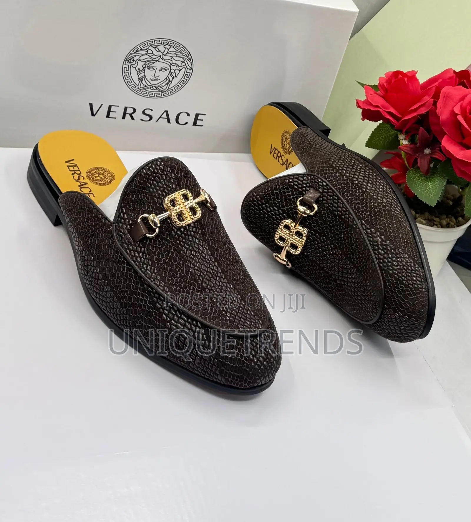 Executive VERSACE Leather Half Shoe (Brown)