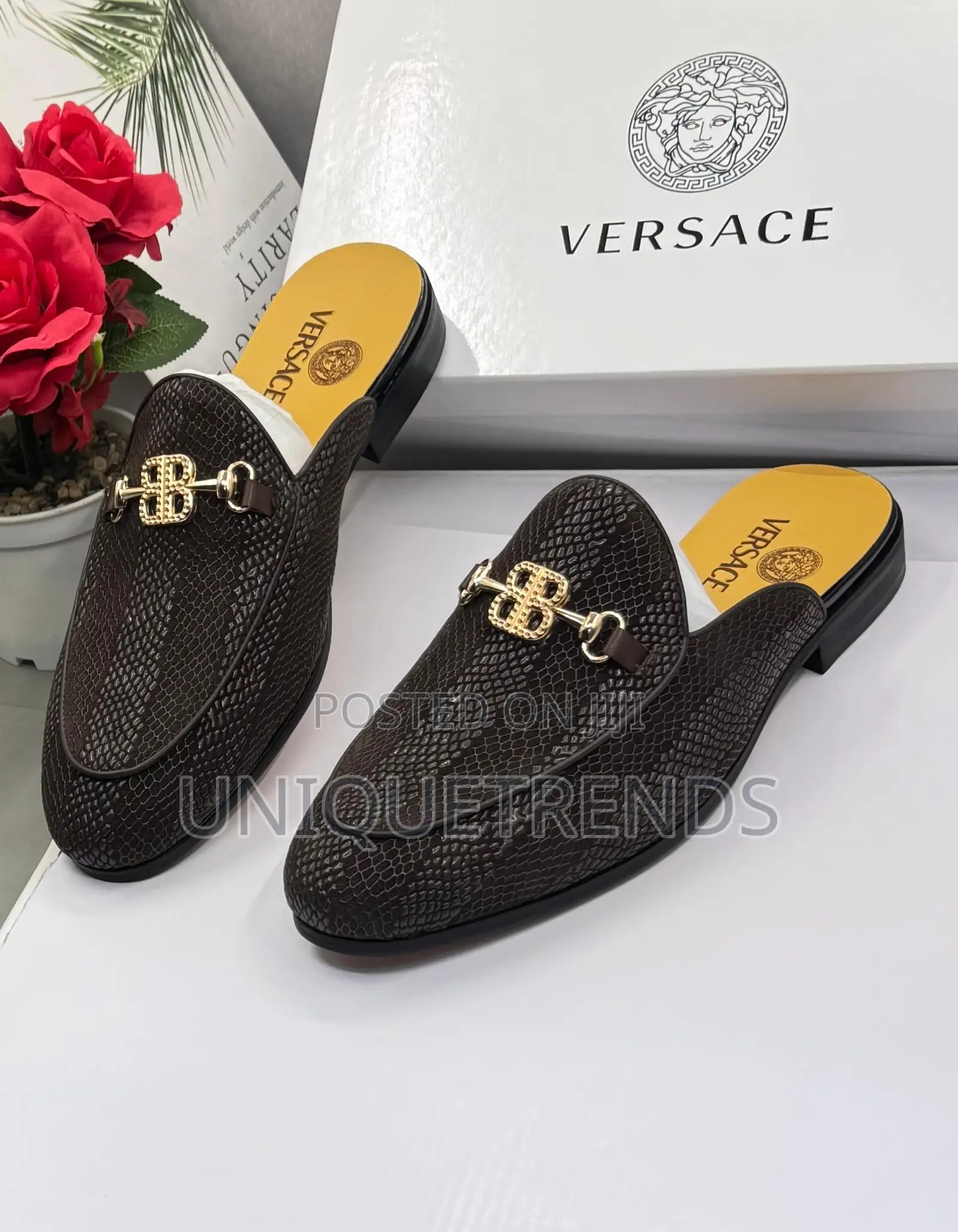Executive VERSACE Leather Half Shoe (Brown)