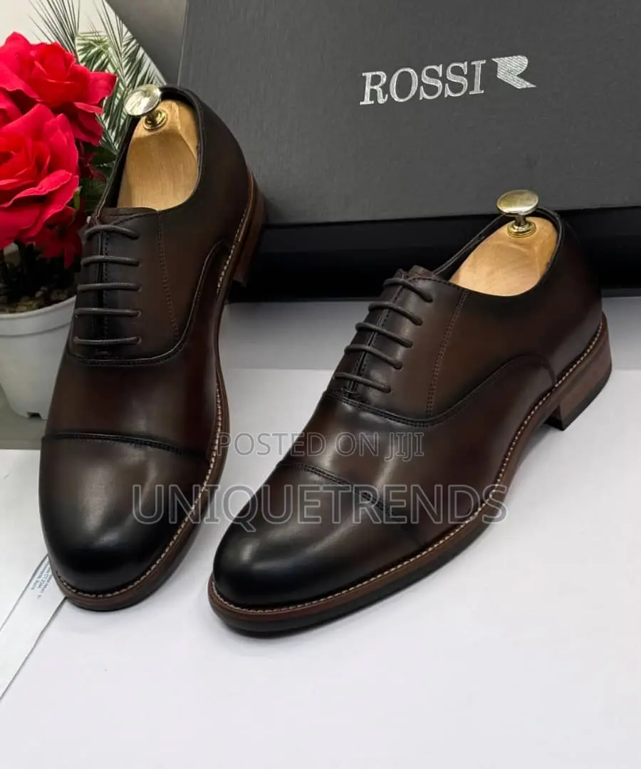 Executive ROSSI Leather Oxfords Shoe (Brown)
