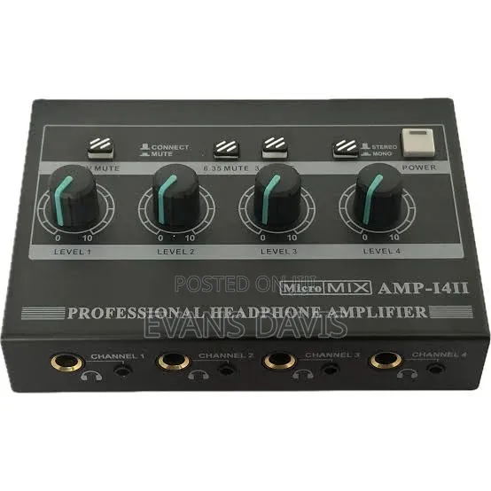 4 Channels Headphone / Inear Amplifier With Both 3.5mm and 6.35mm Slot