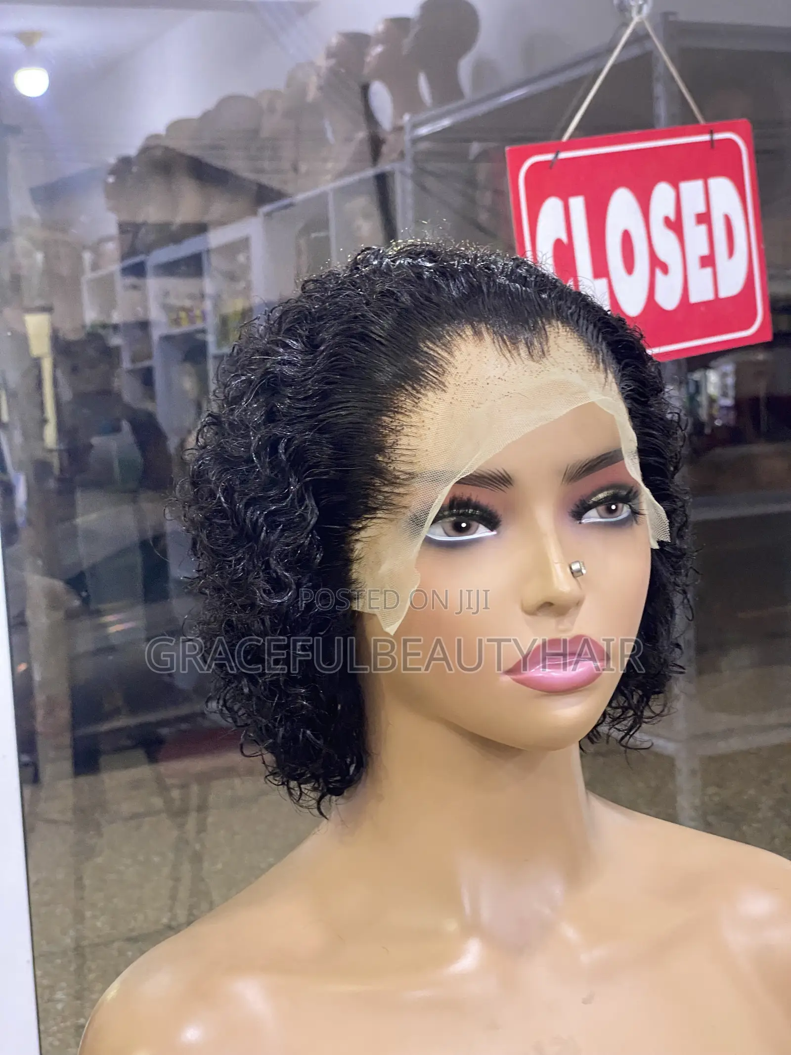 6 Inches Carribean Jerry Curls Glueless Frontal Cap