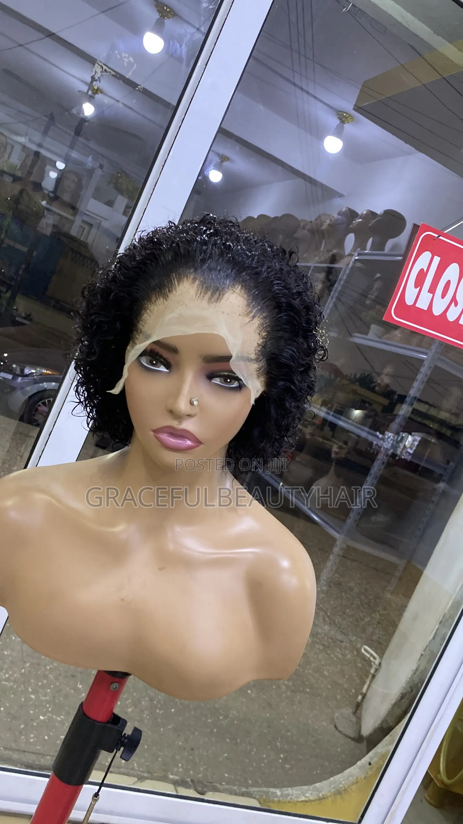 6 Inches Carribean Jerry Curls Glueless Frontal Cap