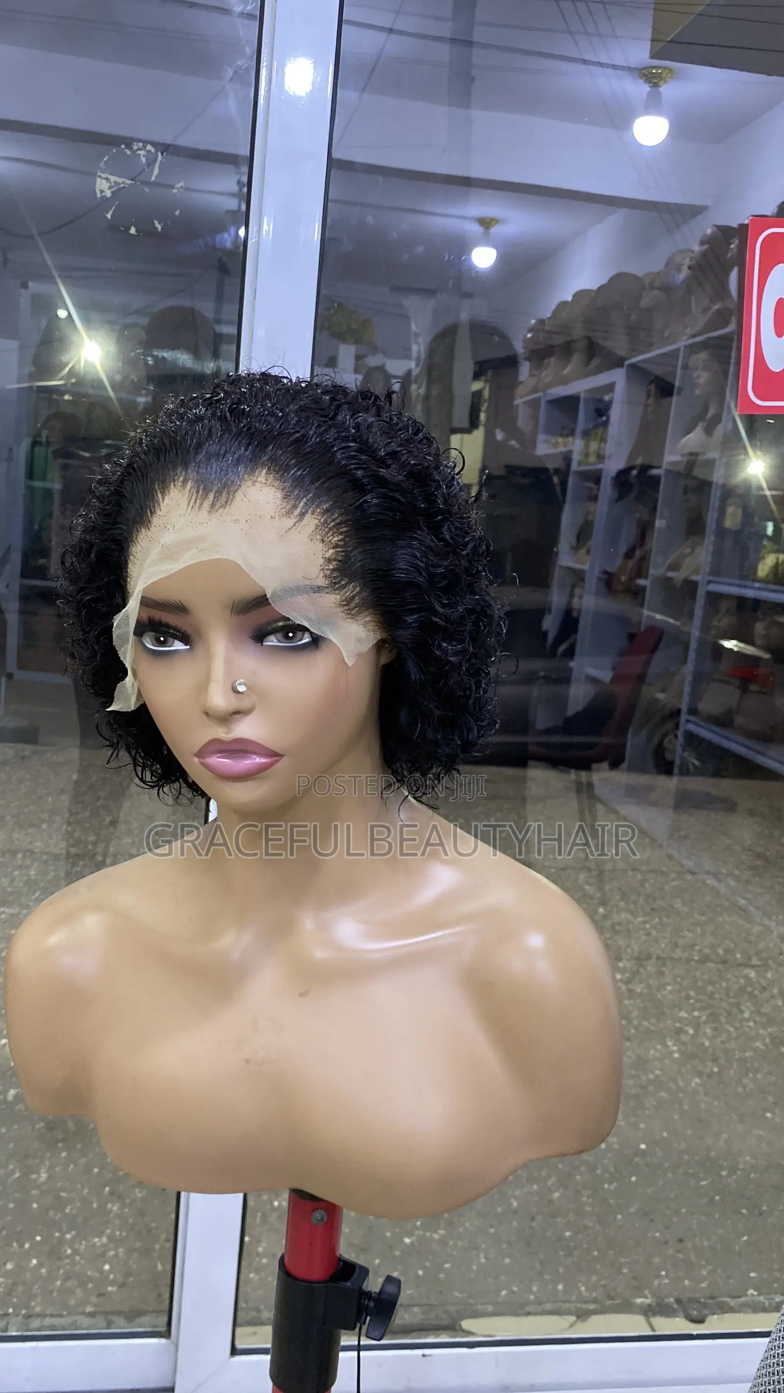 6 Inches Carribean Jerry Curls Glueless Frontal Cap