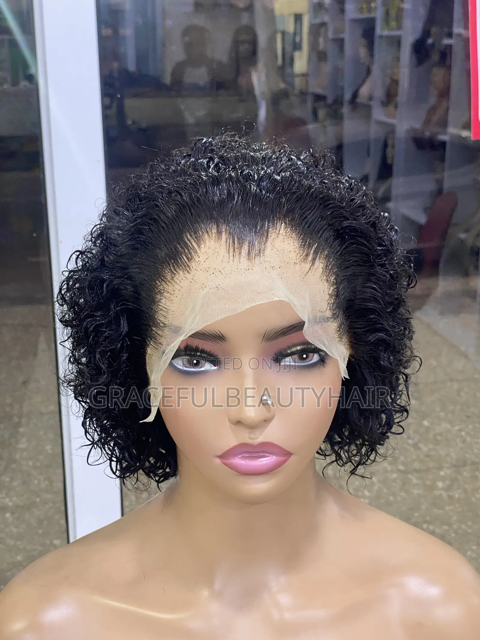 6 Inches Carribean Jerry Curls Glueless Frontal Cap