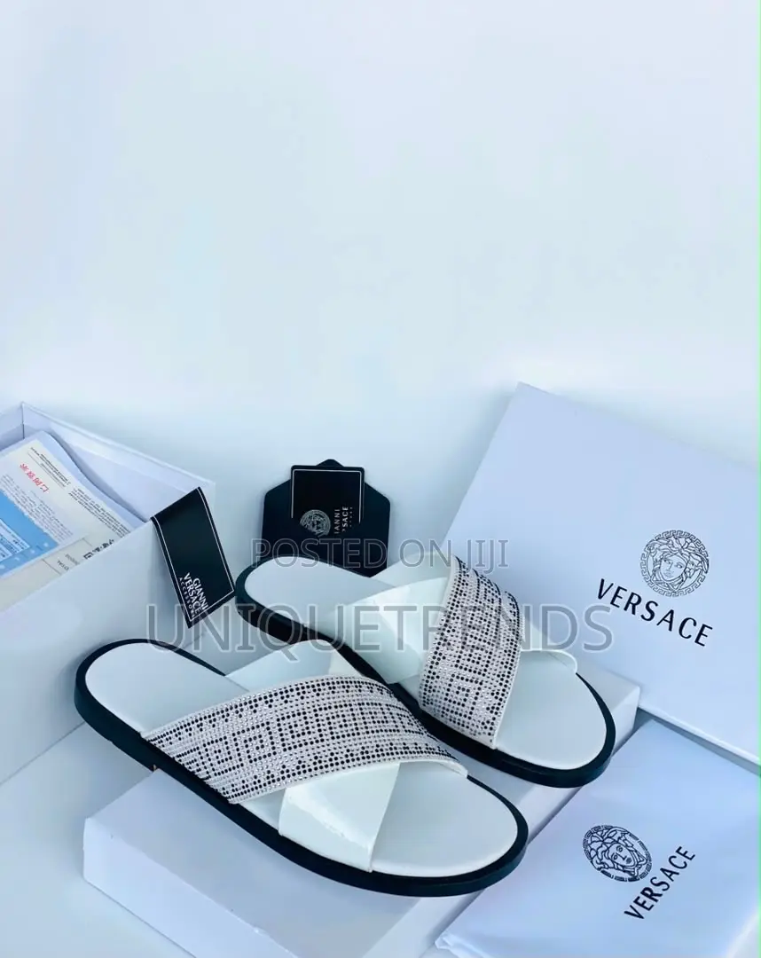 Original VERSACE Nantucket Cross-Strap Sandals (White)
