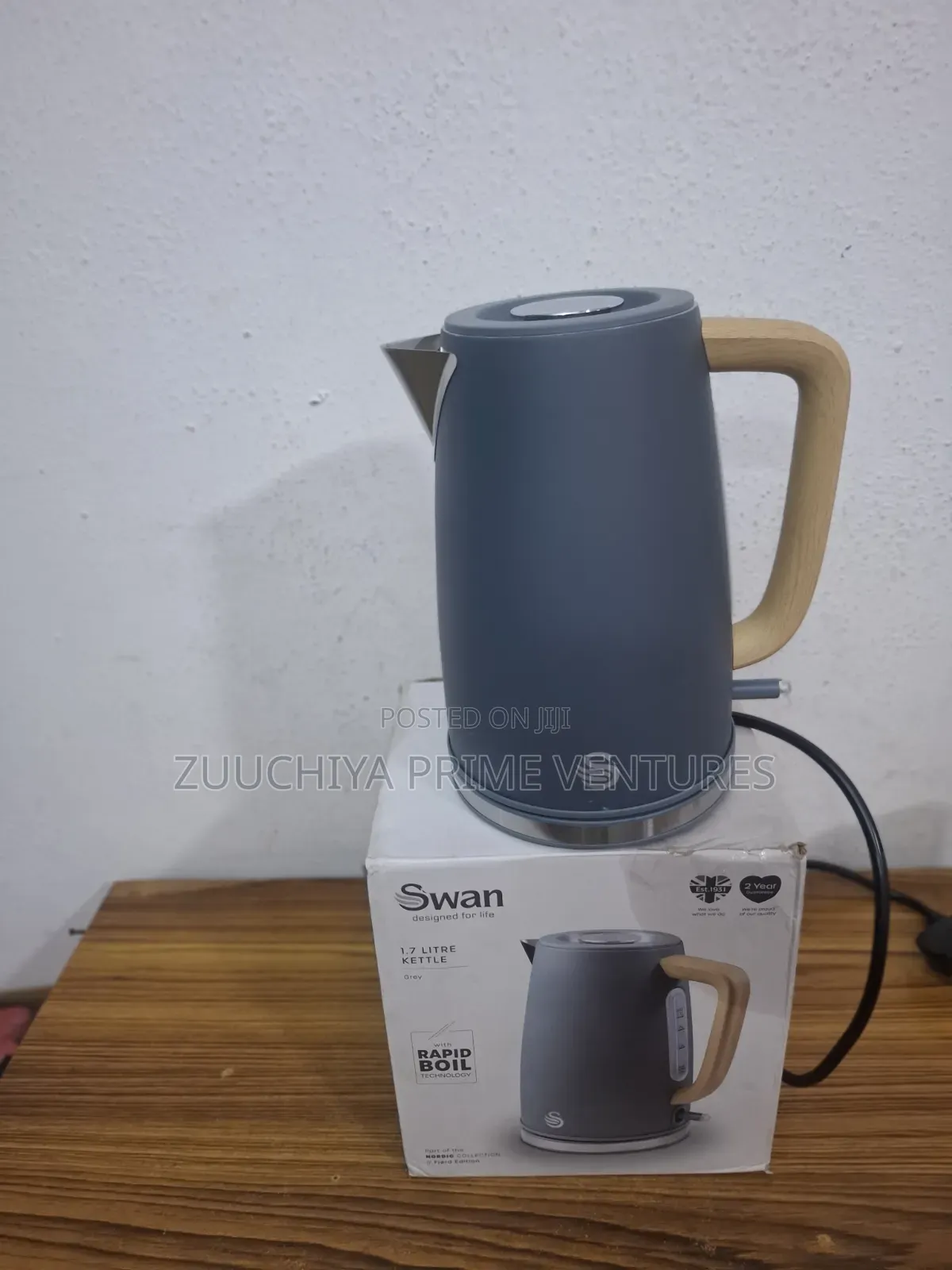 Swan 1.7l Wood Stainless Steel Kettle From Uk