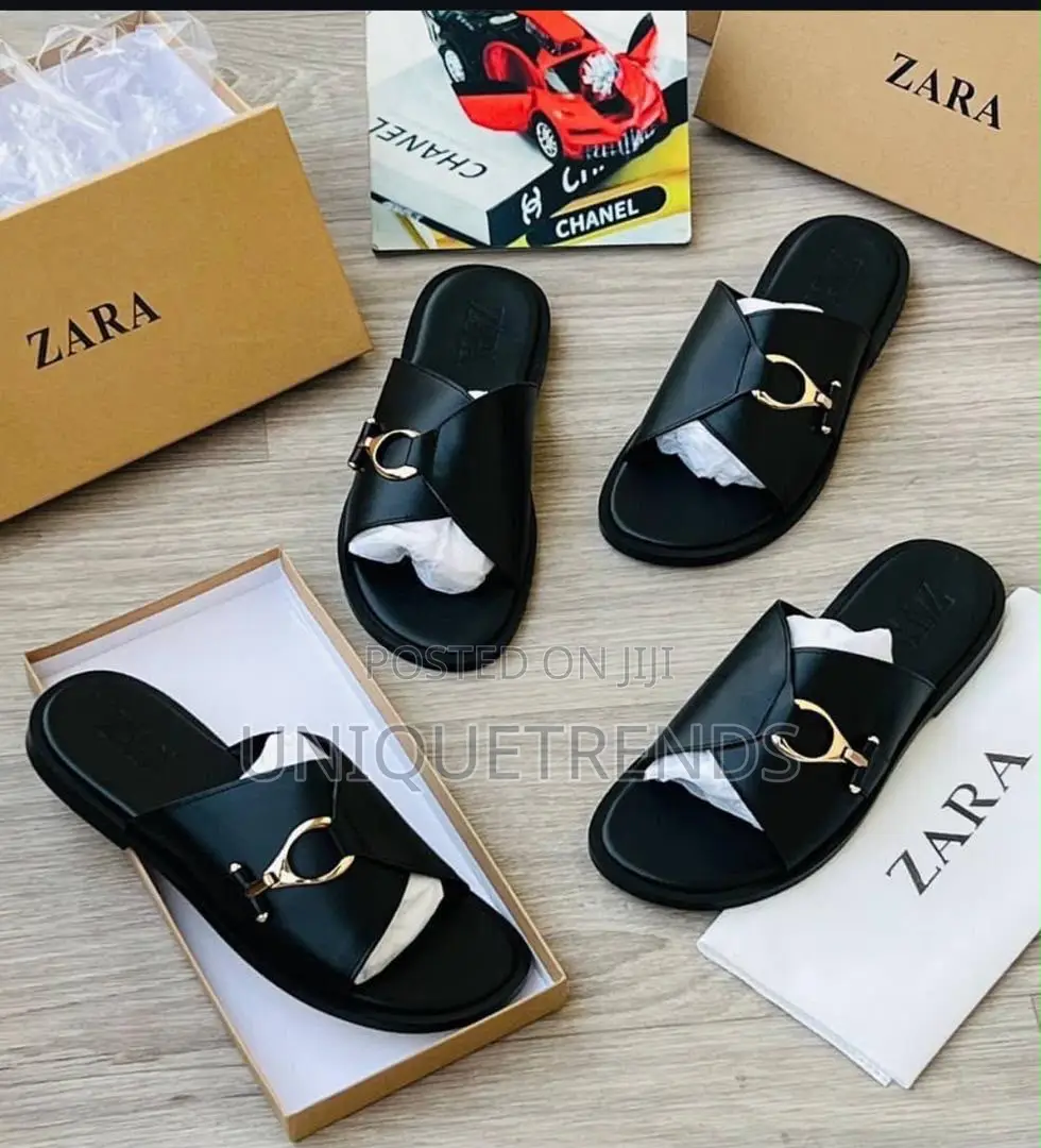 High Quality ZARA Men’s Leather Slippers