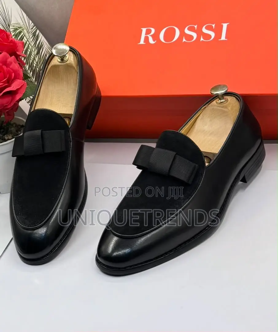 Quality ROSSI Black Suede Leather Loafers