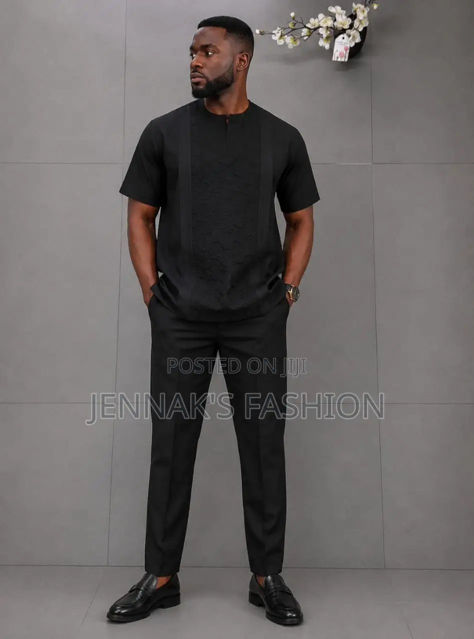 Shortsleeves Black Kaftan