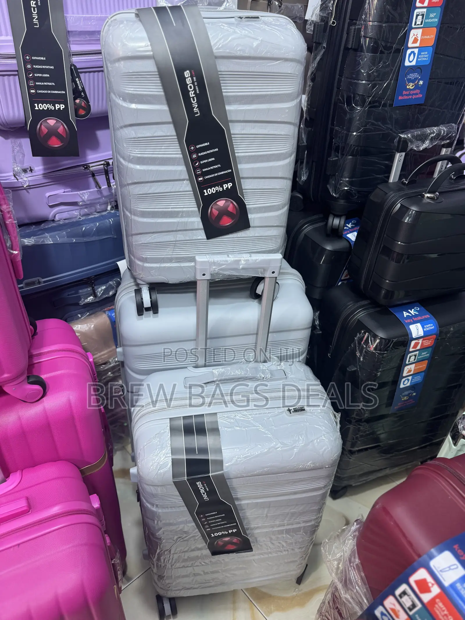 Premium Quality Unicross 3set Double Zip Expansion Traveling Bag.