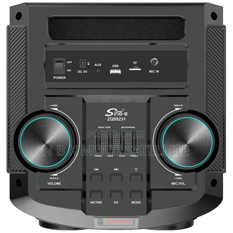 Heavy Bass Bluetooth Speaker With 2 Wireless Microphones