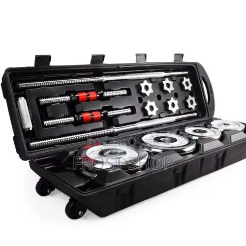 50kg Adjustable Lacquer Coated Barbell Dumbbells Set Weight With Sto