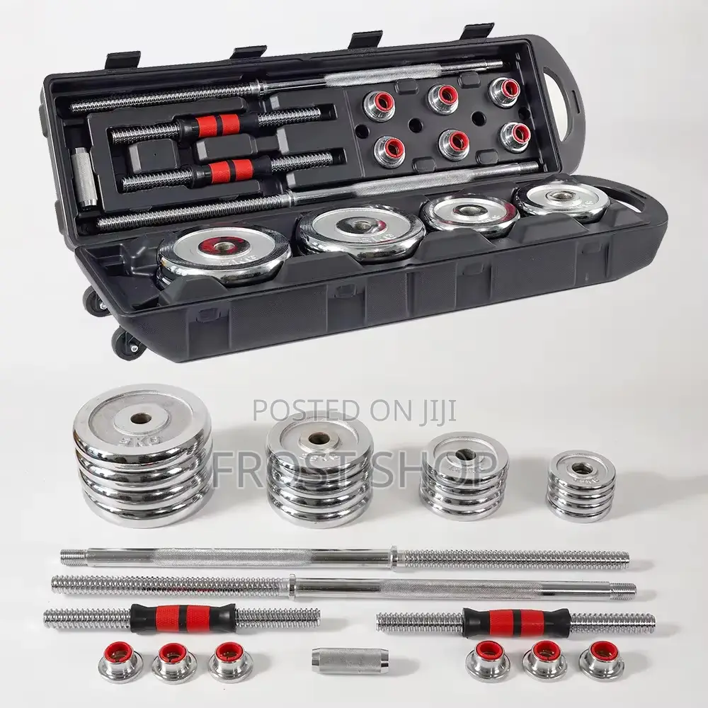 50kg Adjustable Lacquer Coated Barbell Dumbbells Set Weight With Sto
