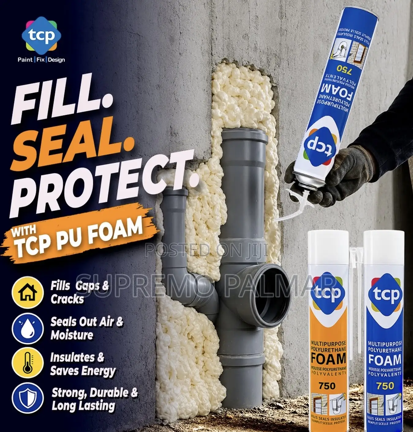 Polyurethane Foam Spray, TCP 750ml