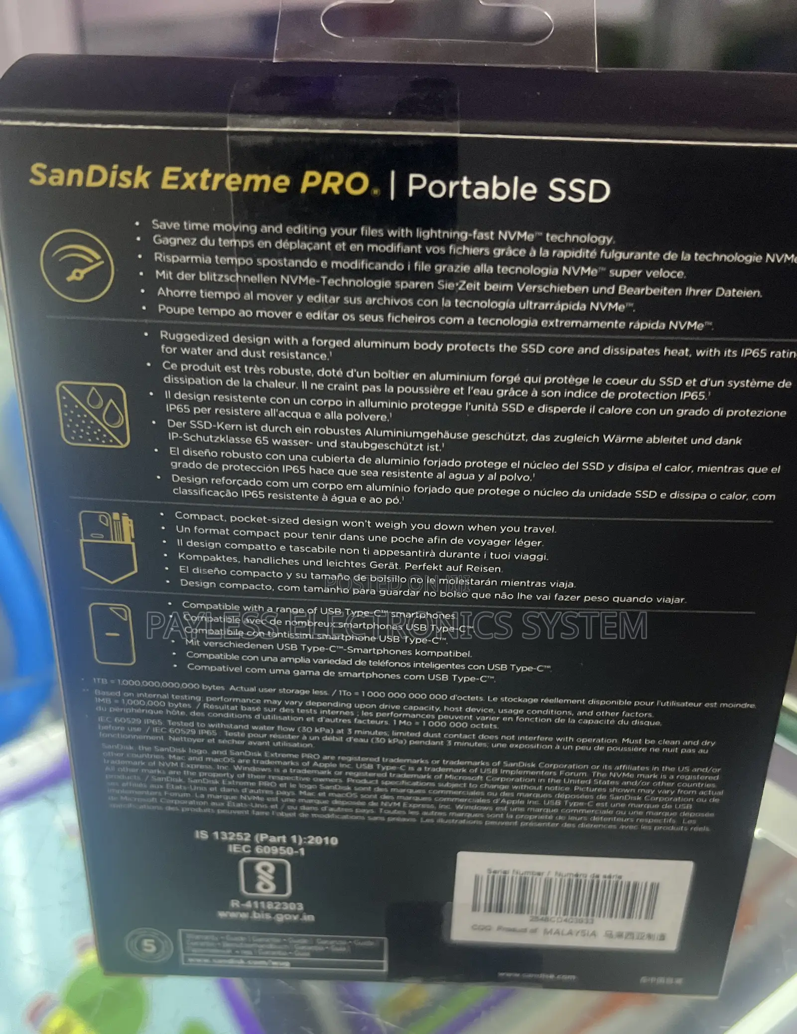 Sandisk 1tb Extreme Pro 2000mb/S - USB-C, USB 3.2 External SSD