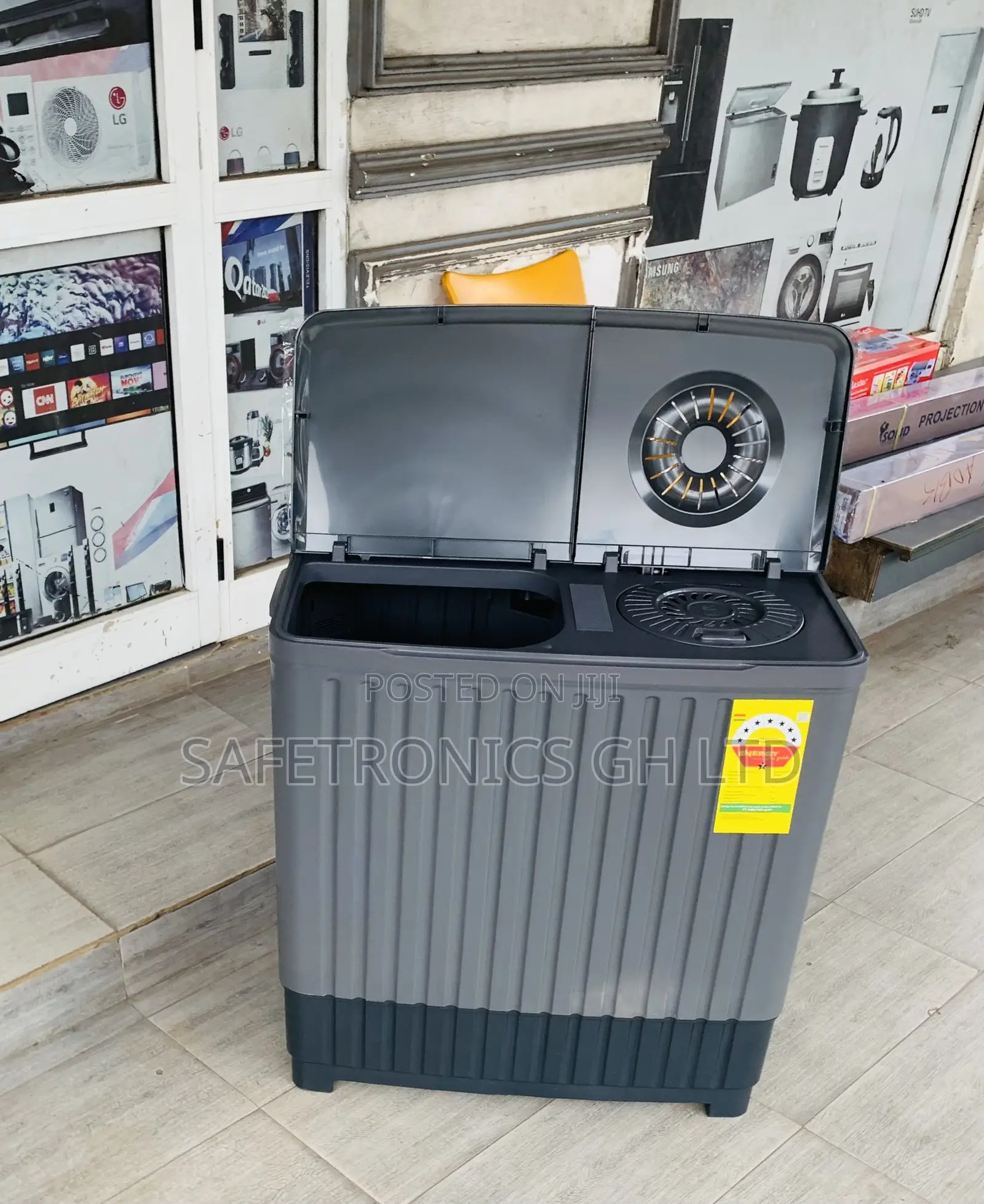 Authentic Sleek Nasco Washing Machine Semi Automatic 8 Kg Grey