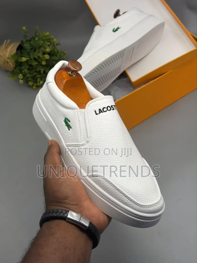 LACOSTE Tatalya Leather Slip-on Sneakers (All White)
