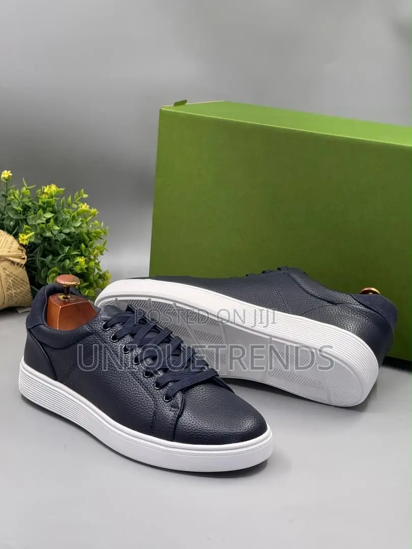 POLO Leather Lace-Up Sneakers (Navy)