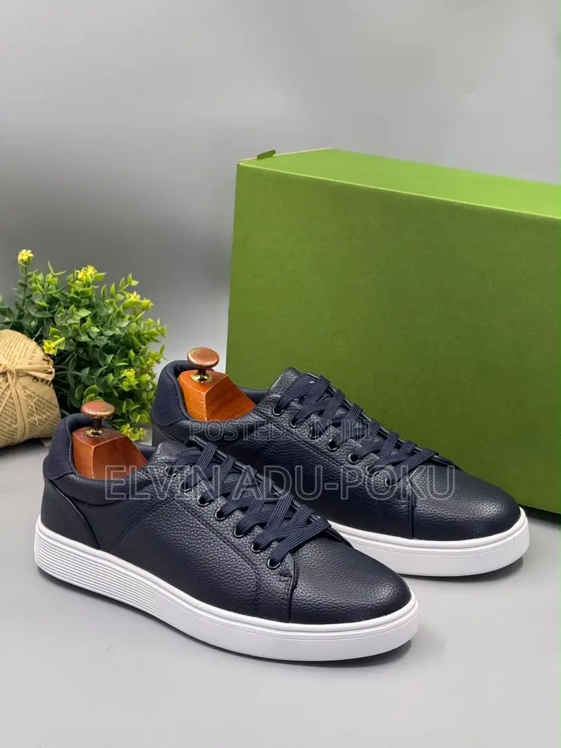 Stylish Pebbled Leather Casual Sneakers , SWIPE > 
