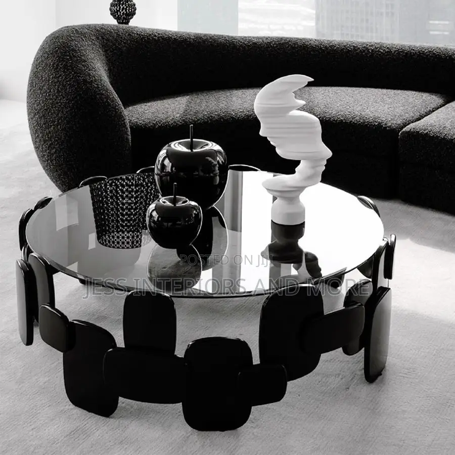 Center Table (Modern Round Glass Coffee Table)