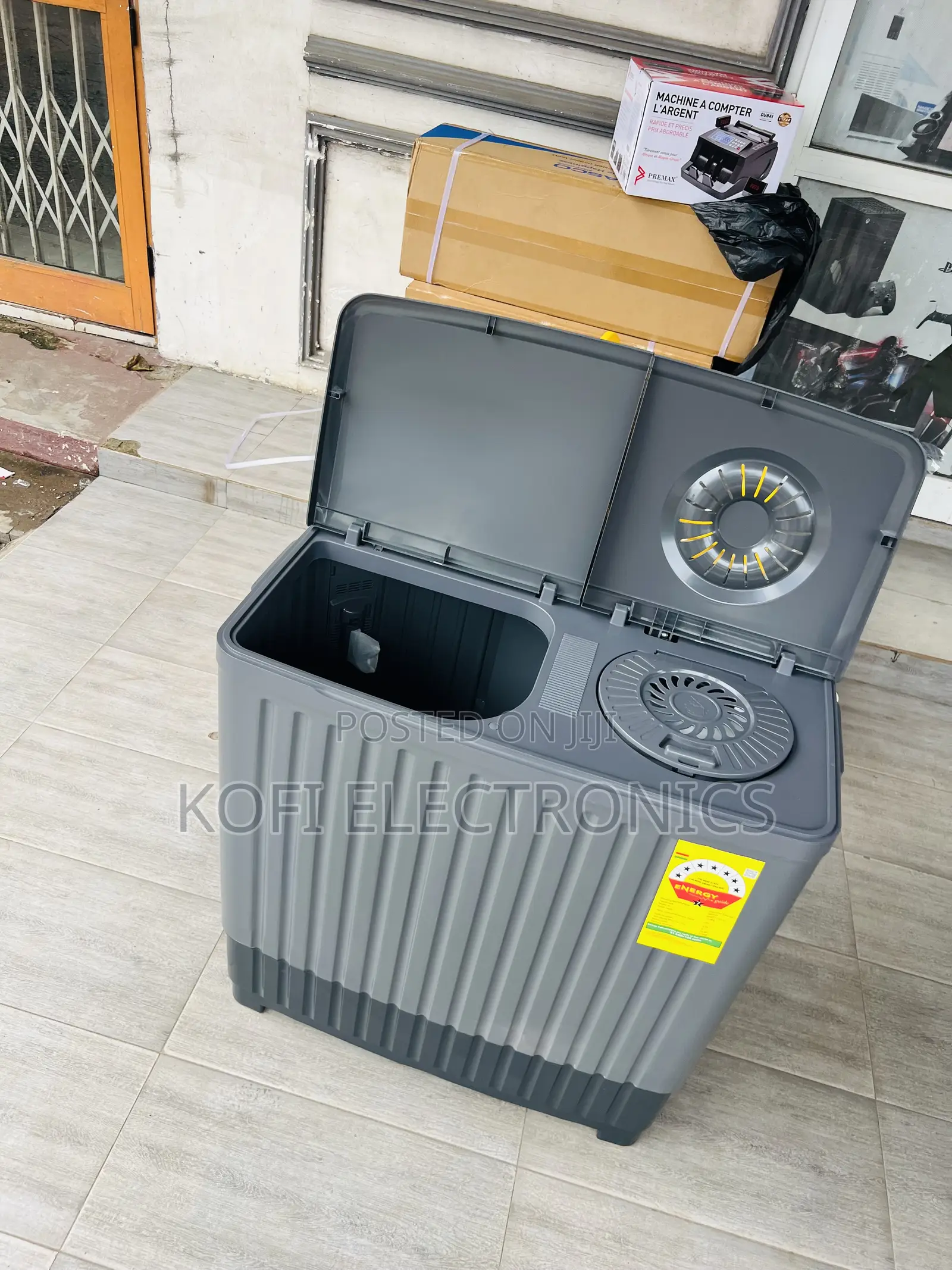 A Spin Wash Timer Nasco 11kg Twin Tub Washing Machine - Grey