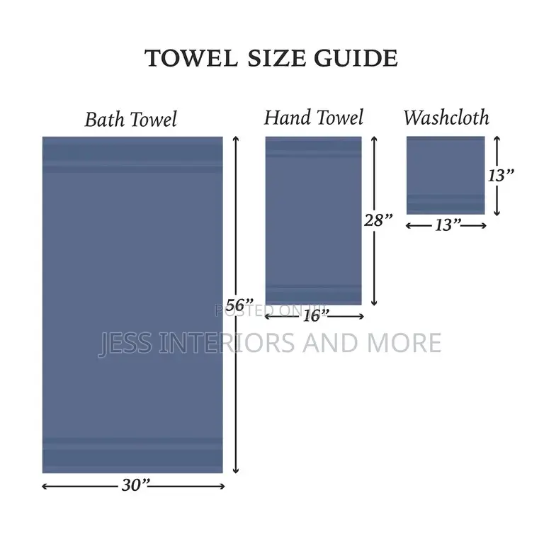 Hotel Style Luxury Bath Set, 100% U.S. Cotton, Washed Indigo