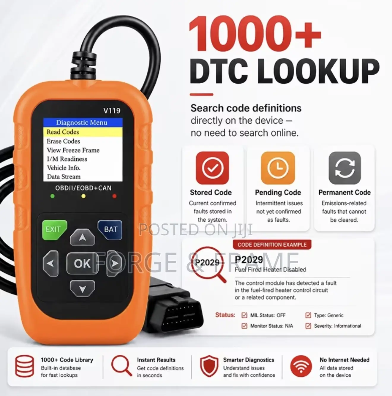 Professional OBD2 Car Diagnostic Scanner With 8-Language Support