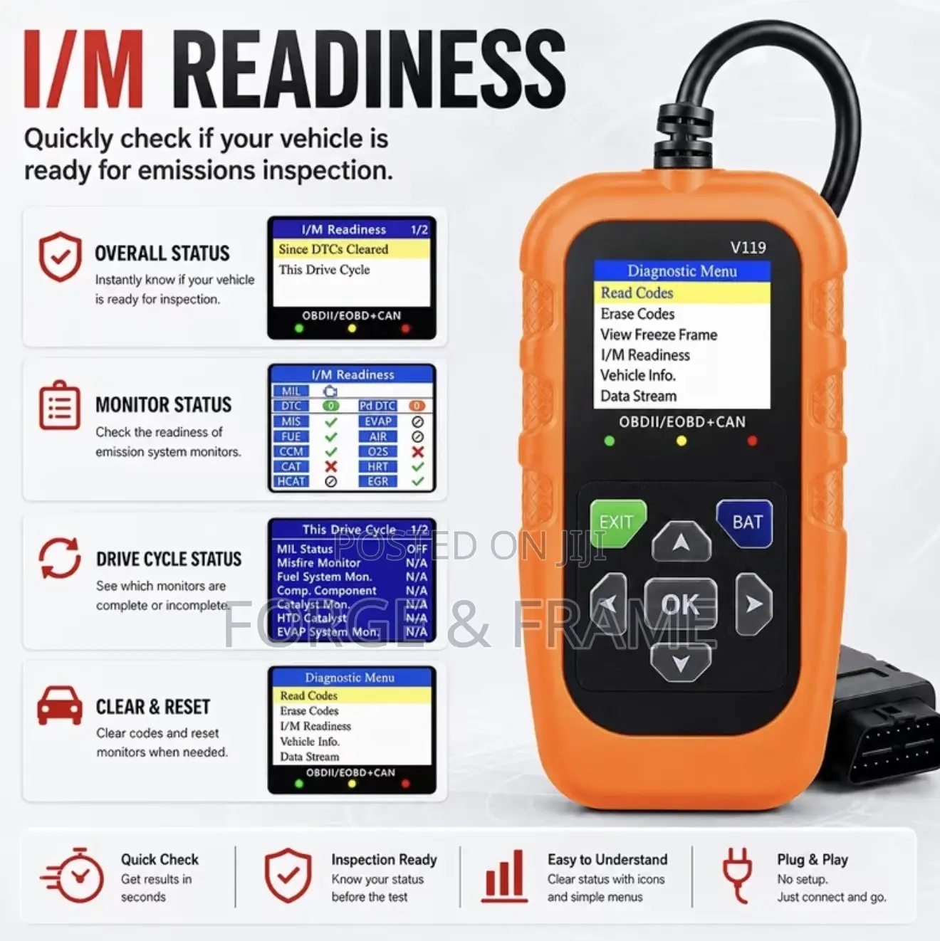 V119 Code Professional OBD2 Car Diagnostic Scanner