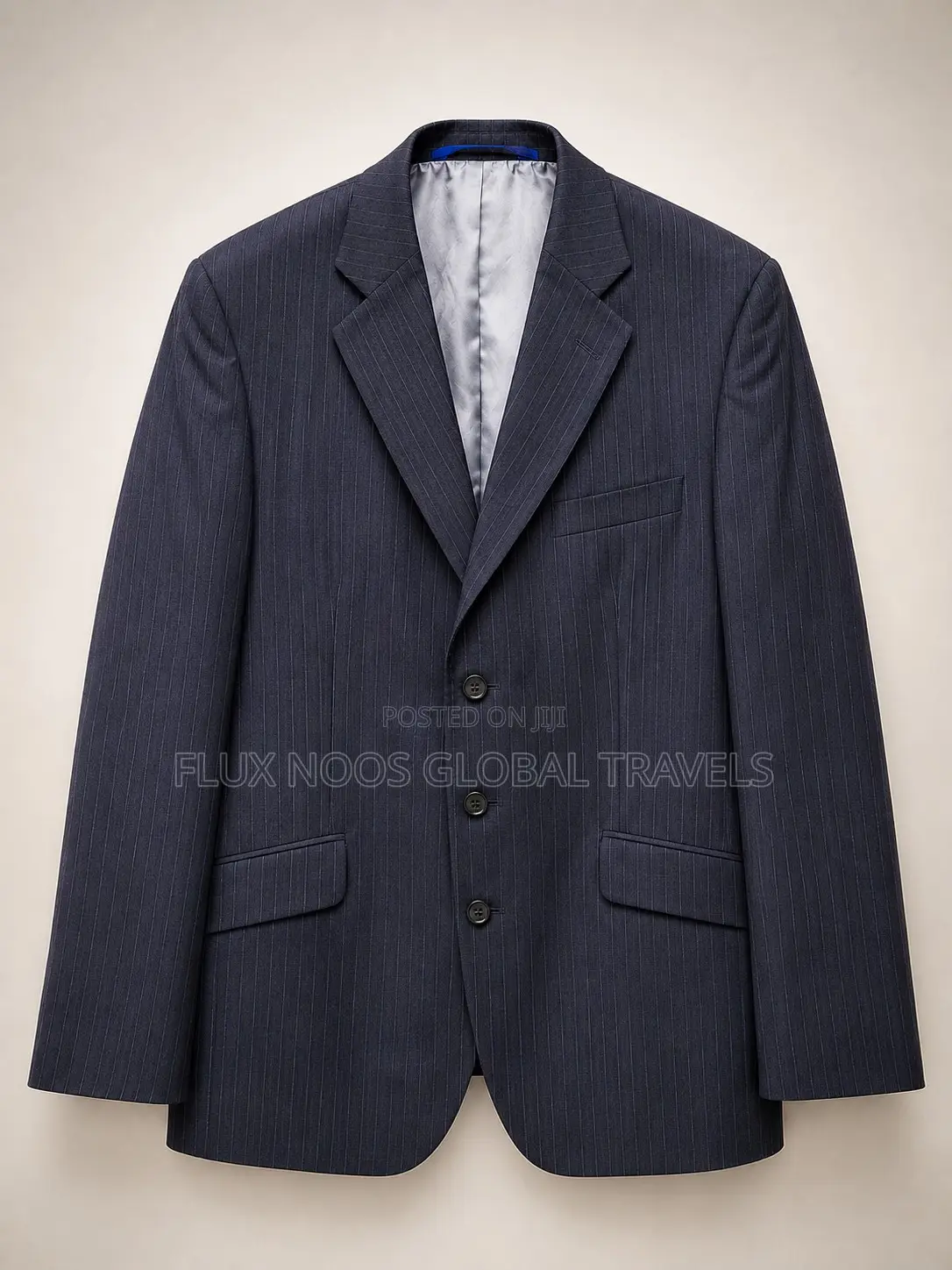 Men's Dark Navy Pinstripe Suit Jacket – Size 38R / EU 48R