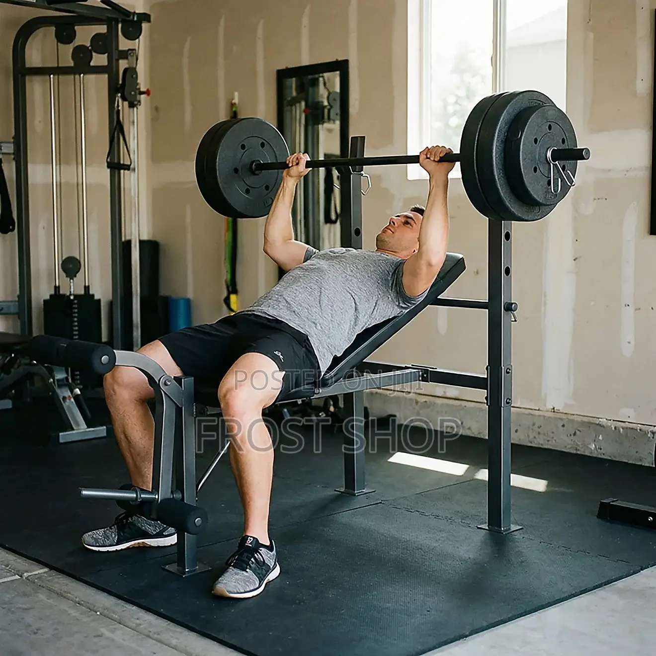Foldable Multifunctional Bench Press With Weight – Home/Gym