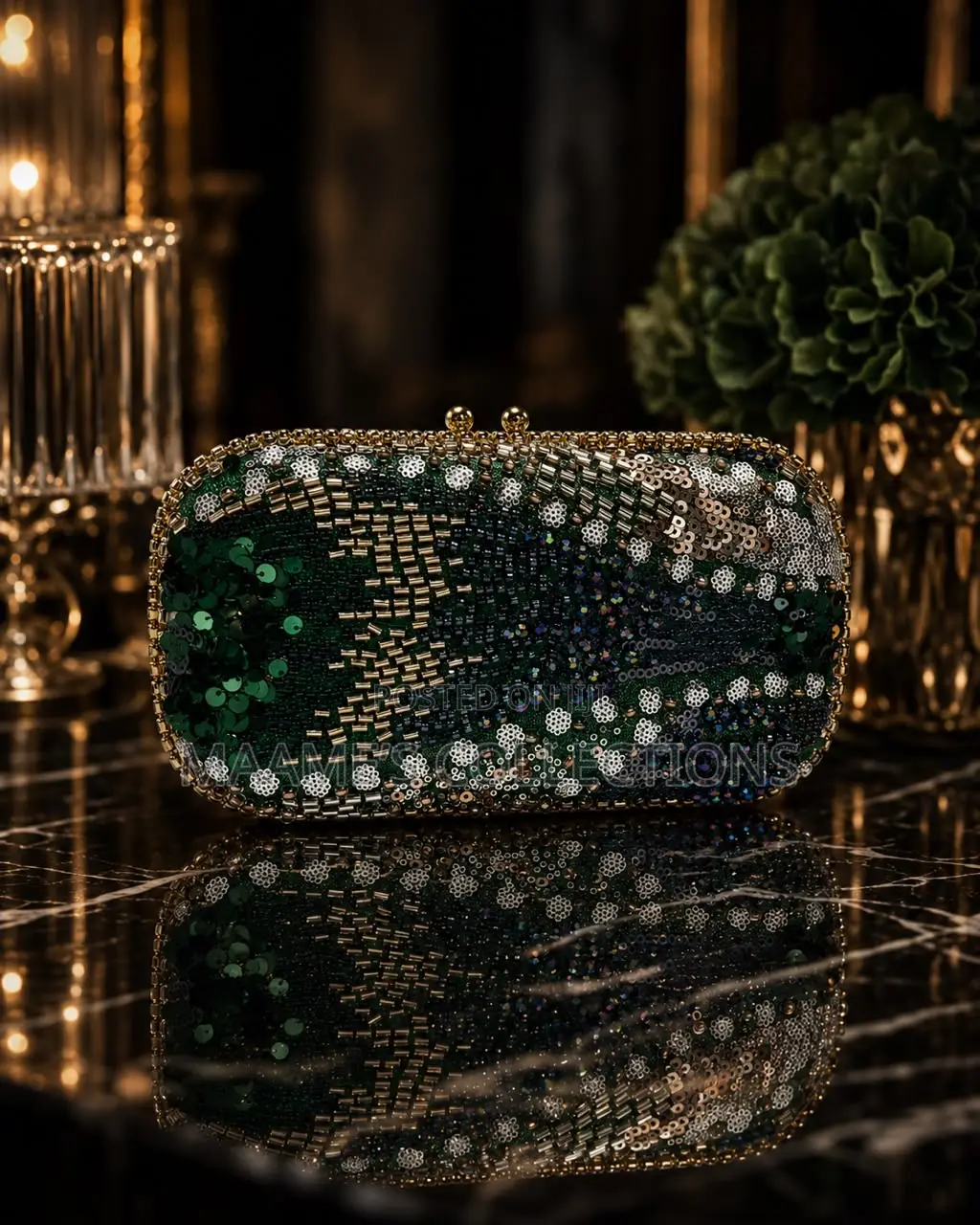 Luxury Pearl Crystal Clutch Bag for Weddings, Parties Events