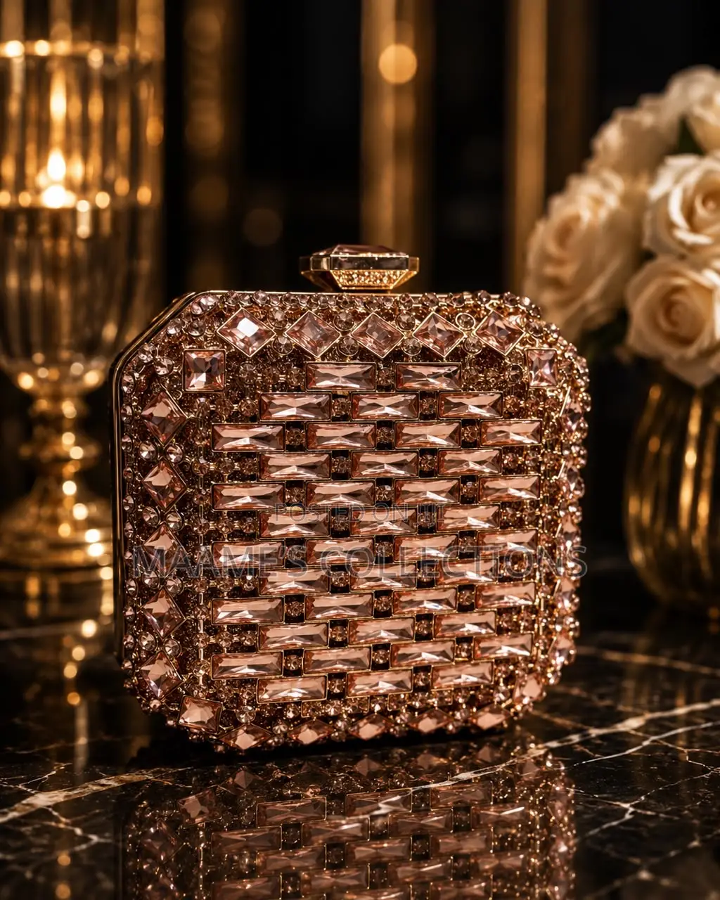 Luxury Pearl Crystal Clutch Bag for Weddings, Parties Events