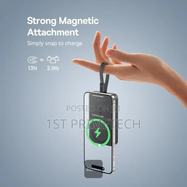 Baseus Magnetic Power Bank 30W 10000mAh With Built-in USB-C Cable