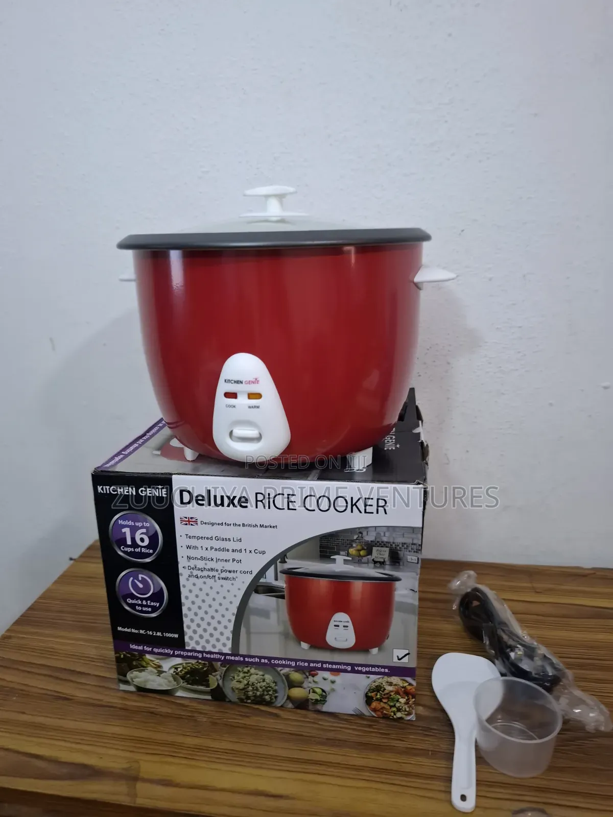 2.8l Kitchen Genie Deluxe Rice Cooker(red) From Uk 