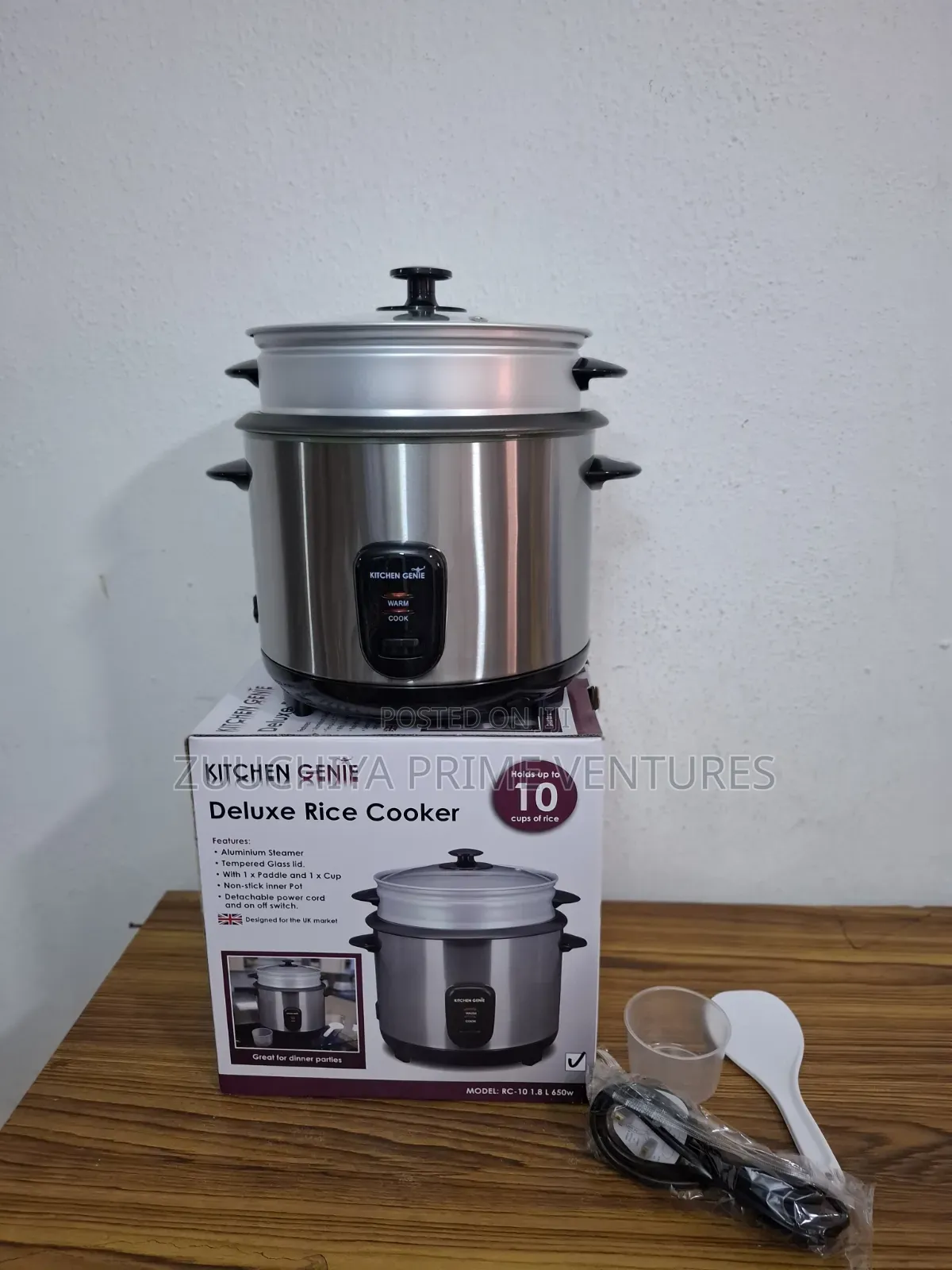 1.8 L Kitchen Genie Deluxe Rice Cooker With Steamer From Uk