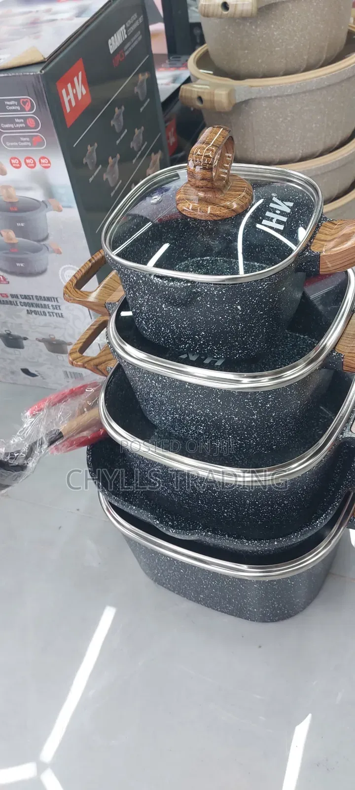 Die Cast Granite Marble Cookware Set