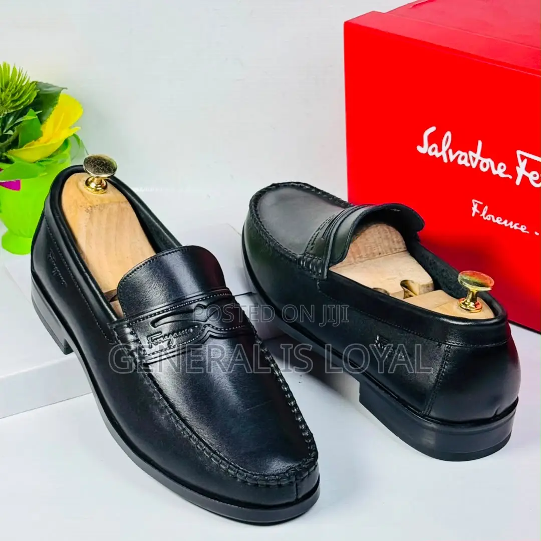 Salvatore Ferragamo Black Leather Men’s Classic Loafers Shoe