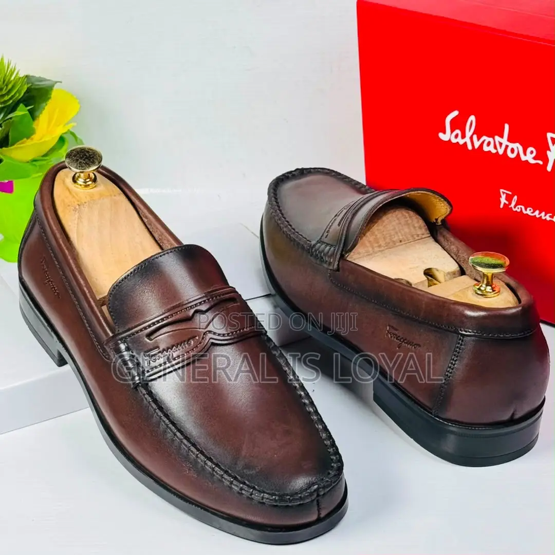 Salvatore Ferragamo Brown Leather Men’s Classic Loafers Shoe