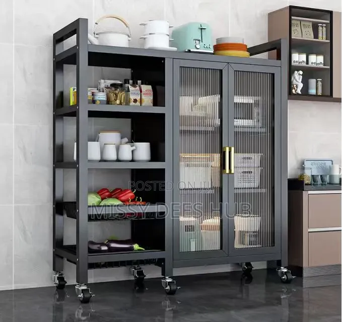 4 Tier Partly Covered Rack With Side Shelves