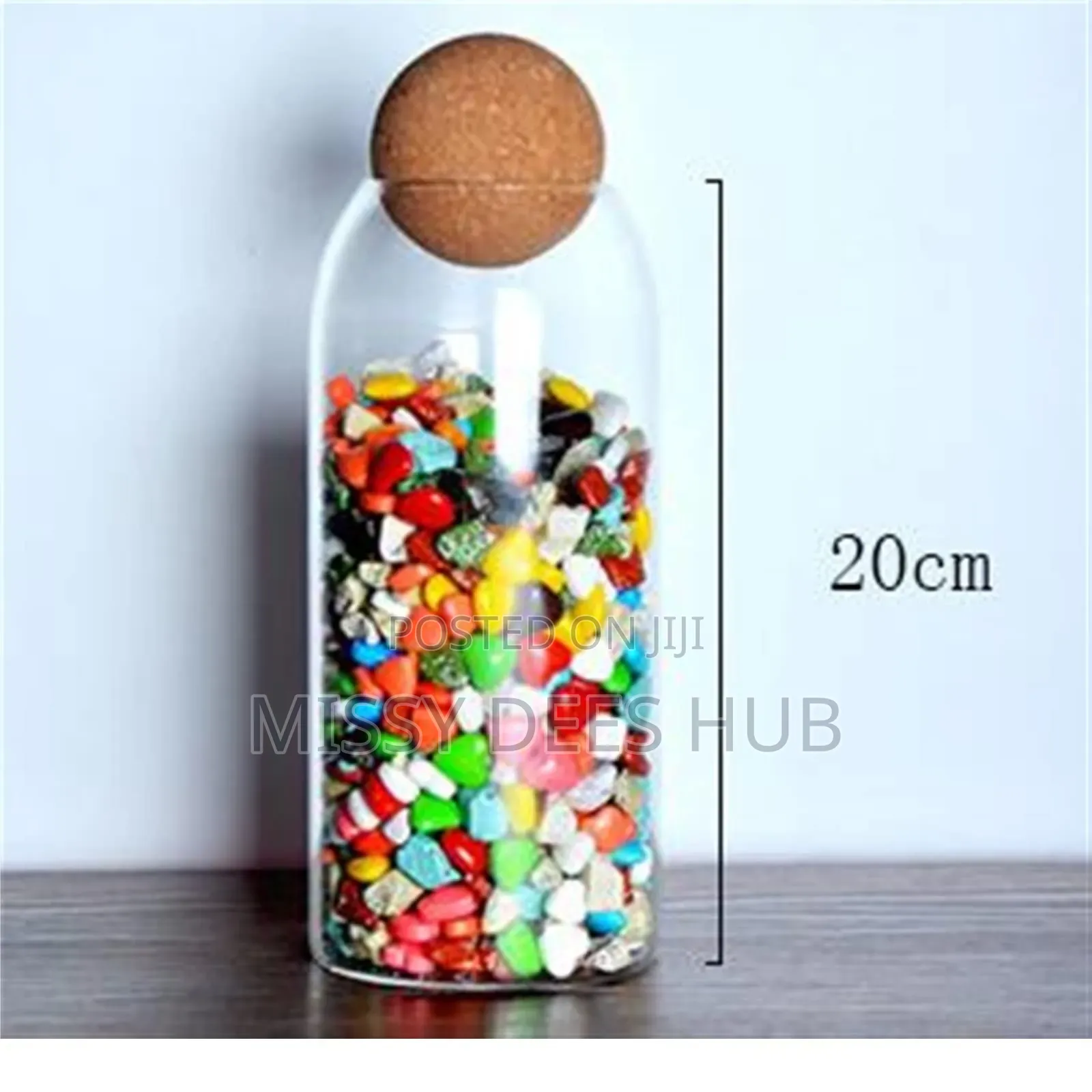 3pcs Ball Cork Lead-Free Glass Jars